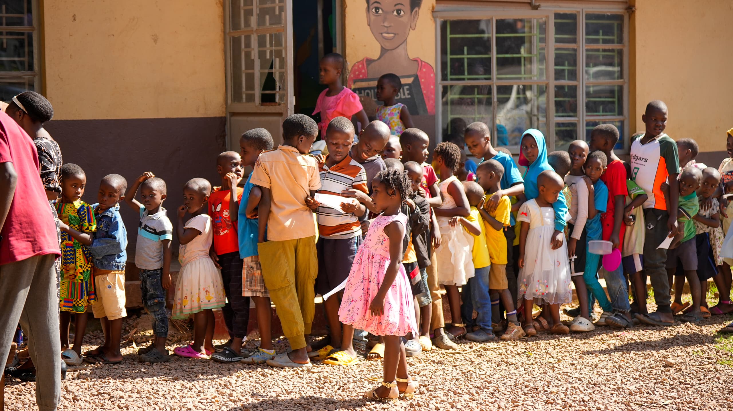 Children gathered at the Impact Fund centre